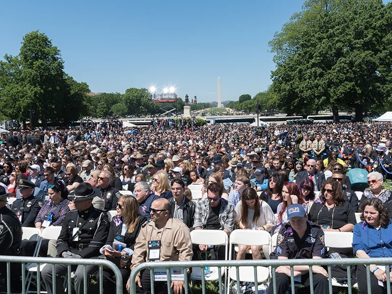 Thousands of police officers attend the ceremony