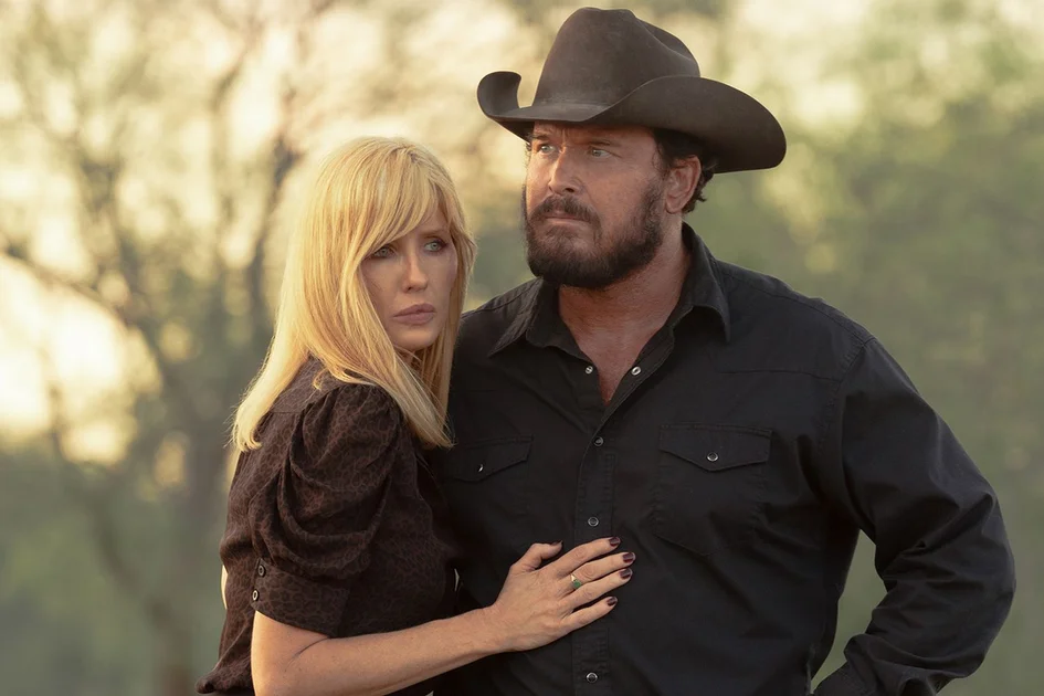 Kelly Reilly as Beth Dutton and Cole Hauser as Rip Wheeler in Dutton Ranch, episode 4, season 1
