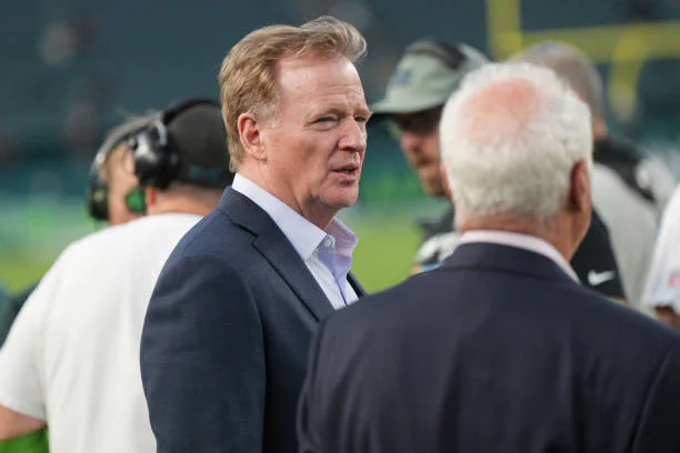 Commissioner Roger Goodell looks on during the game between the Minnesota Vikings and the Philadelphia Eagles on September 14 at Lincoln Financial...