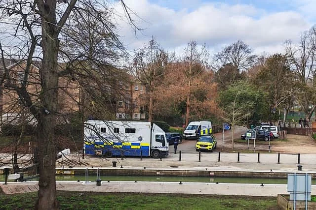 Emergency services searched the River Nene in Northampton for five days and sadly found a body. Photo: Alex Ch.