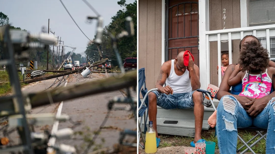 Hurricane damage and heat wave victims.