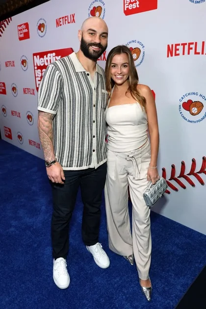 Dodgers reliever Tanner Scott’s wife, Maddie, revealed some death threats that were made after LA lost to the Phillies on Saturday night. Getty Images for Netflix