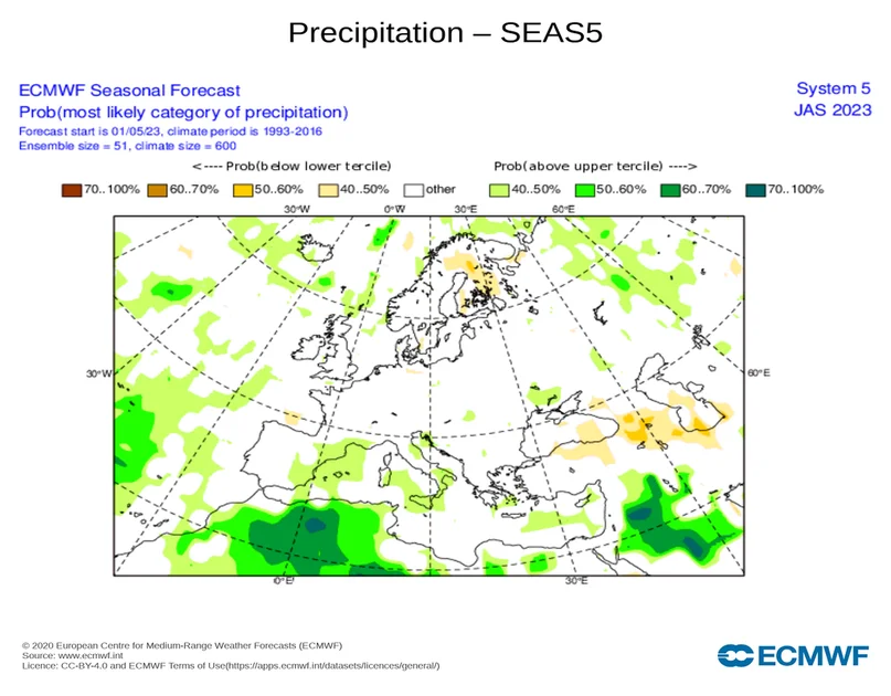 There are no significant precipitation anomalies forecast this summer.