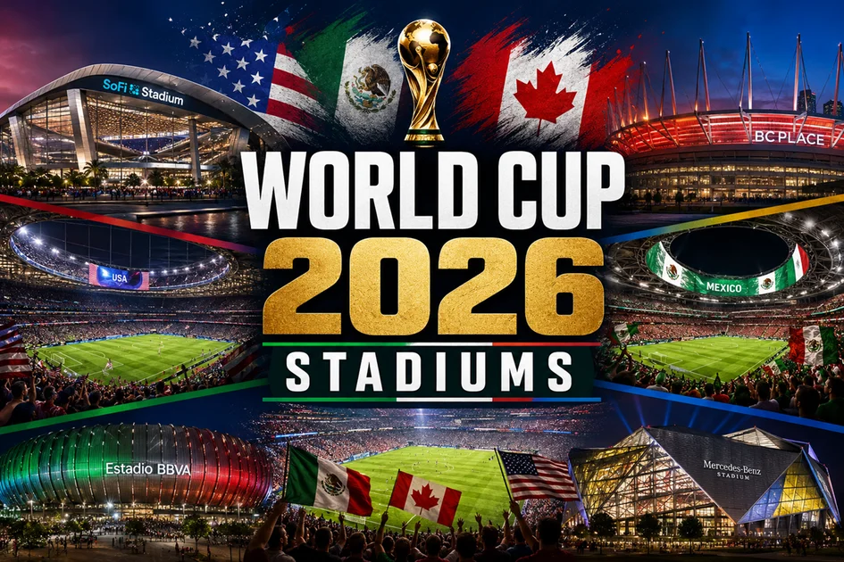 World Cup 2026 stadium rules explained, with fans entering a football stadium through security gates