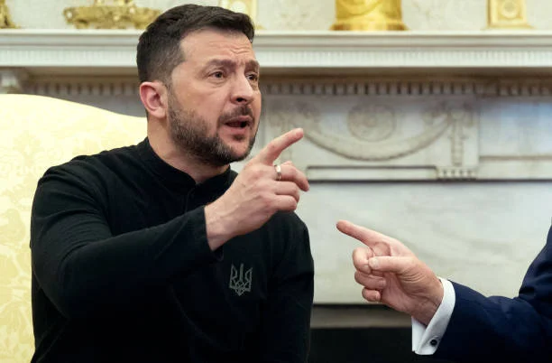 President Donald Trump and Ukraine's President Volodymyr Zelensky meet in the Oval Office of the White House in Washington, DC, February 28, 2025....