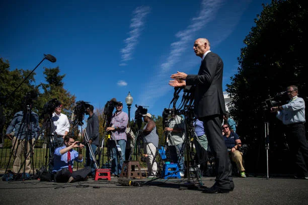 Florida Governor Rick Scott speaks to reporters following his meeting with President Donald Trump at the White House, September 29, 2017 in...