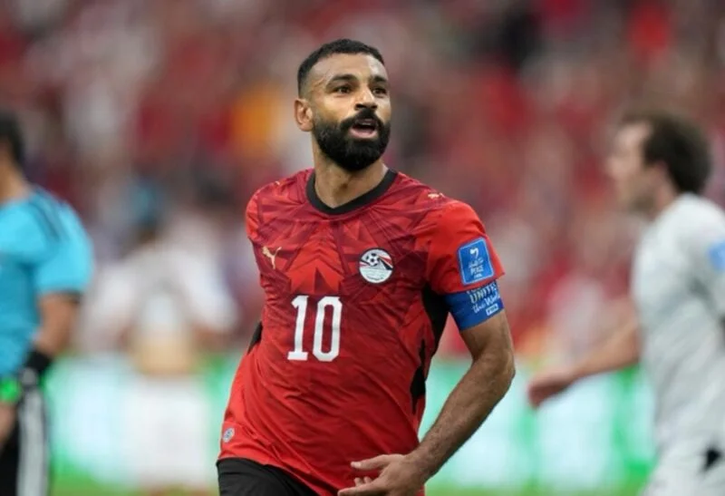 Egypt's Mohamed Salah (10) celebrates his goal during second half World Cup Group G soccer action against New Zealand, in Vancouver, British Columbia, Sunday, June 21, 2026. (Darryl Dyck/The Canadian Press via AP)