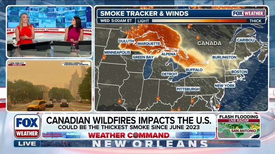 Canadian wildfire smoke to bring haze, extremely poor air quality to Great Lakes and Northeast