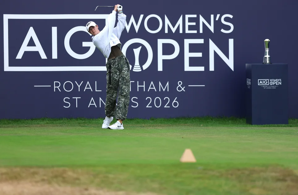 Nelly Korda of USA plays a shot during a Pro-Am prior to the AIG Women's Open 2026 at Royal Lytham & St. Annes on July 29, 2026 in Lytham St Annes, England.