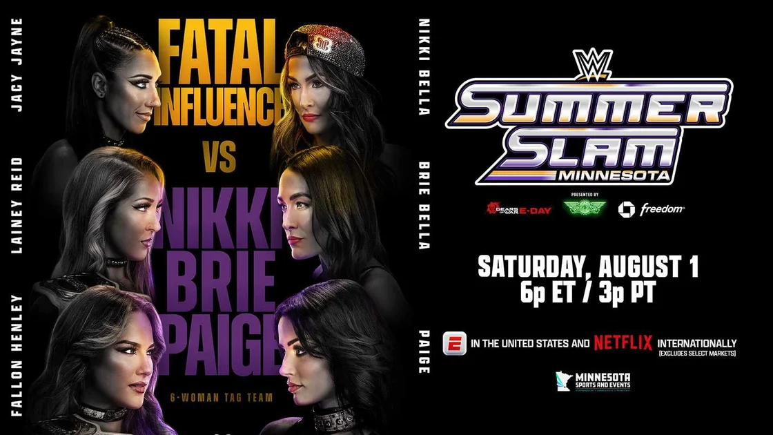 bellas and paige vs fatal influence at summerslam.