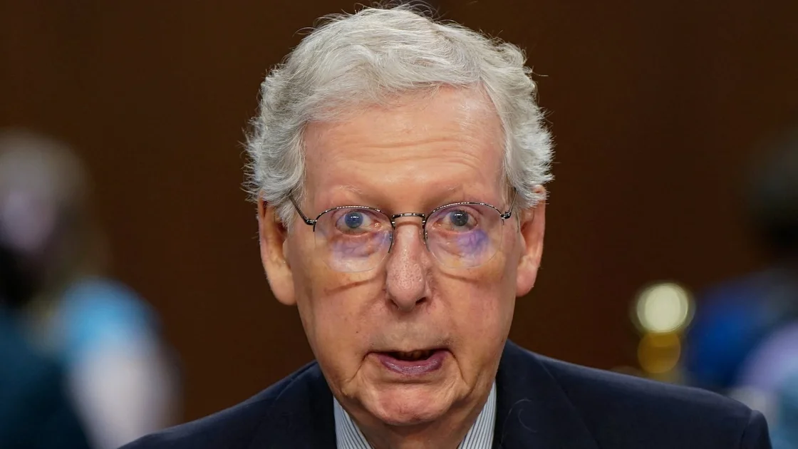 U.S. Senator Mitch McConnell (R-KY) speaks on behalf of one of U.S. President Donald Trump's judicial nominees during a Senate Judiciary Committee confirmation hearing on Capitol Hill in Washington, D.C., U.S., July 30, 2025. REUTERS/Elizabeth Frantz