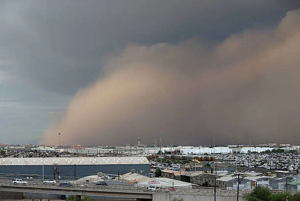 Dust storm aproaches Phoenix before the MLB game between the San Diego Padres and the Arizona Diamondbacks on August 26, 2013 in Phoenix, Arizona.