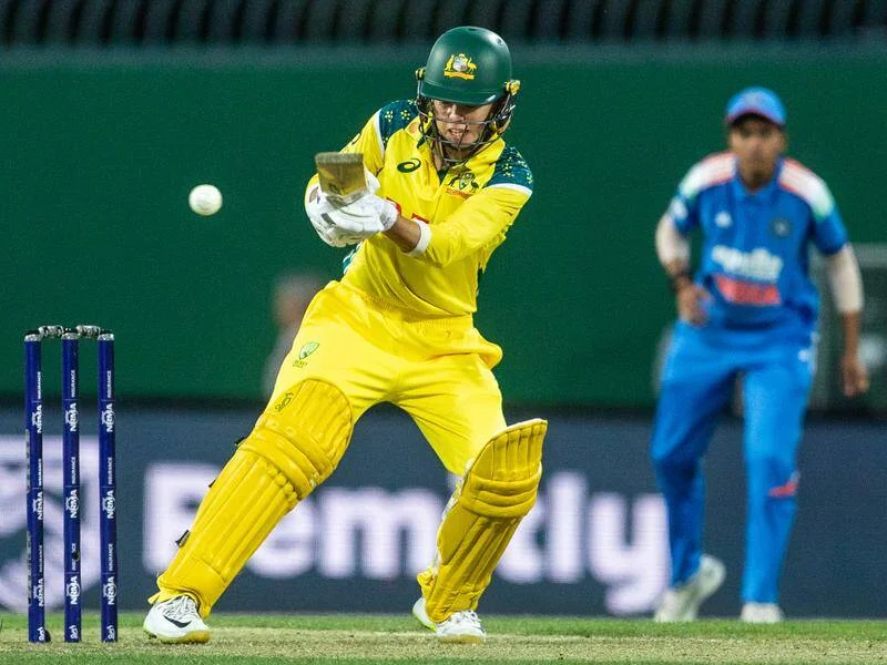 Top-order Aussie batter Phoebe Litchfield has helped Sunrisers Leeds open The Hundred with a win. Photo: Linda Higginson/AAP PHOTOS