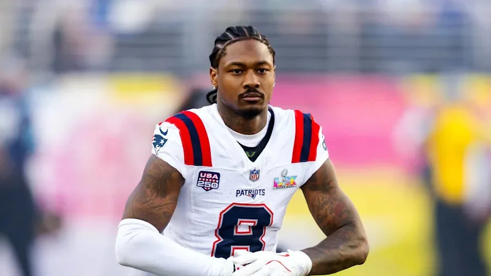 Feb 8, 2026; Santa Clara, CA, USA; New England Patriots wide receiver Stefon Diggs (8) against the <a class="link " href="https://sports.yahoo.com/nfl/teams/seattle/" data-i13n="sec:content-canvas;subsec:anchor_text;elm:context_link" data-ylk="slk:Seattle Seahawks;sec:content-canvas;subsec:anchor_text;elm:context_link;itc:0" data-yga="{&quot;yLinkElement&quot;:&quot;context_link&quot;,&quot;yModuleName&quot;:&quot;content-canvas&quot;,&quot;yLinkText&quot;:&quot;Seattle Seahawks&quot;,&quot;ySub