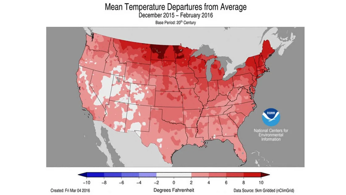 Winter 2015-16 temperatures super El Niño
