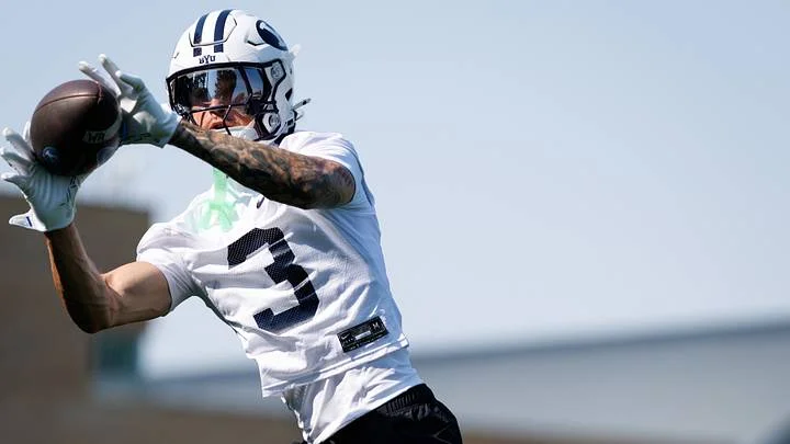 BYU wide receiver Kyler Kasper on day one of Fall Camp
